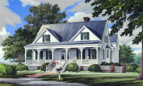 Country house plans 57-212 - front exterior, 2,544 sq ft, 3 bed, 3 bath house plans | Monster House Plans