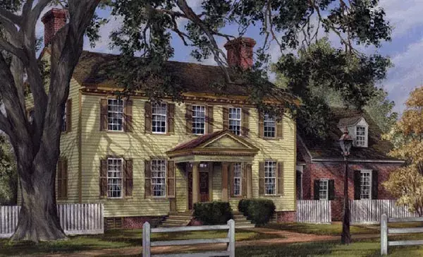 Colonial house plans 57-231 - front exterior, 3,107 sq ft, 4 bed, 3 bath house plans | Monster House Plans