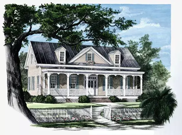 Victorian house plans 57-233 - front exterior, 2,457 sq ft, 3 bed, 2 bath house plans | Monster House Plans