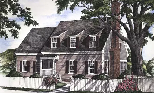 Colonial house plans 57-247 - front exterior, 2,433 sq ft, 3 bed, 2 bath house plans | Monster House Plans