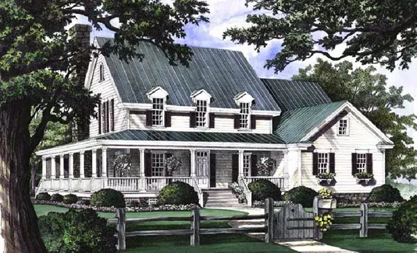 Country house plans 57-249 - front exterior, 2,910 sq ft, 4 bed, 3 bath house plans | Monster House Plans