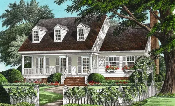 Country house plans 57-250 - front exterior, 2,181 sq ft, 3 bed, 2 bath house plans | Monster House Plans