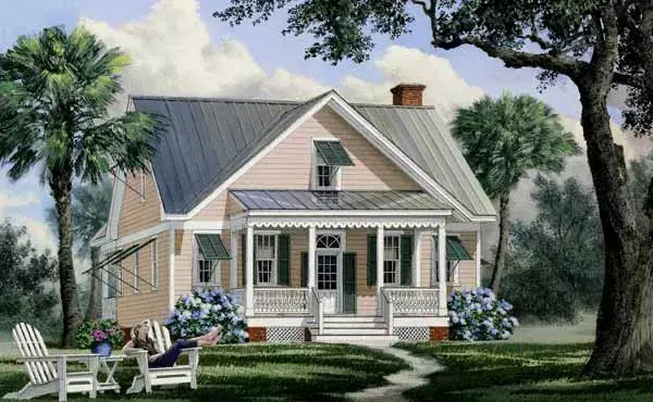 Country house plans 57-261 - front exterior, 1,957 sq ft, 4 bed, 3 bath house plans | Monster House Plans