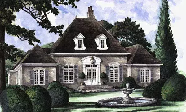 French Country house plans 57-263 - front exterior, 2,717 sq ft, 3 bed, 2 bath house plans | Monster House Plans