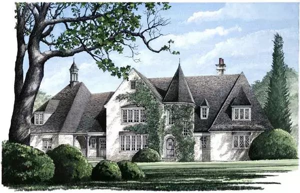 French Country house plans 57-268 - front exterior, 3,426 sq ft, 4 bed, 3 bath house plans | Monster House Plans
