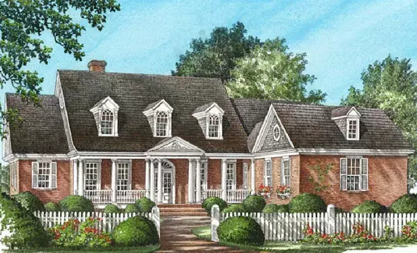 Southern house plans 57-271 - front exterior, 3,145 sq ft, 3 bed, 2 bath house plans | Monster House Plans