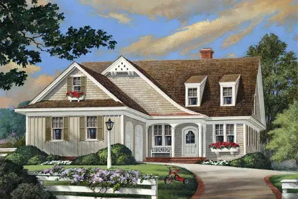 Country house plans 57-281 - front exterior, 1,957 sq ft, 3 bed, 3 bath house plans | Monster House Plans
