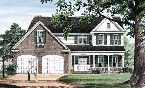 Country house plans 57-282 - front exterior, 2,767 sq ft, 4 bed, 3 bath house plans | Monster House Plans