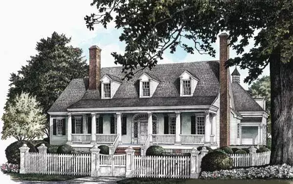 Country house plans 57-284 - front exterior, 3,201 sq ft, 4 bed, 3 bath house plans | Monster House Plans