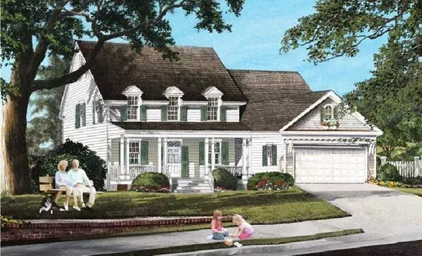 Country house plans 57-286 - front exterior, 2,657 sq ft, 4 bed, 3 bath house plans | Monster House Plans