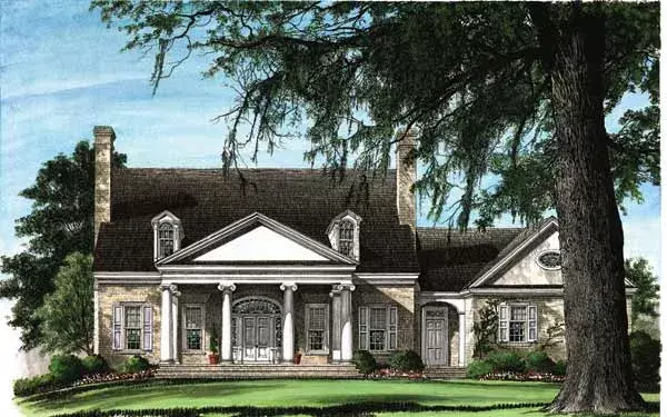 Southern house plans 57-290 - front exterior, 3,352 sq ft, 4 bed, 3 bath house plans | Monster House Plans