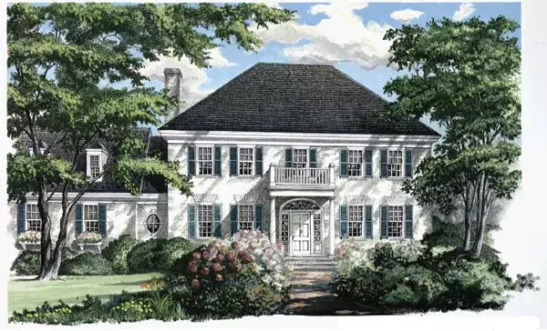 Southern Colonial house plans 57-295 - front exterior, 2,357 sq ft, 3 bed, 2 bath house plans | Monster House Plans
