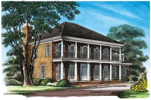 French Country house plans 57-300 - front exterior, 3,480 sq ft, 3 bed, 3 bath house plans | Monster House Plans