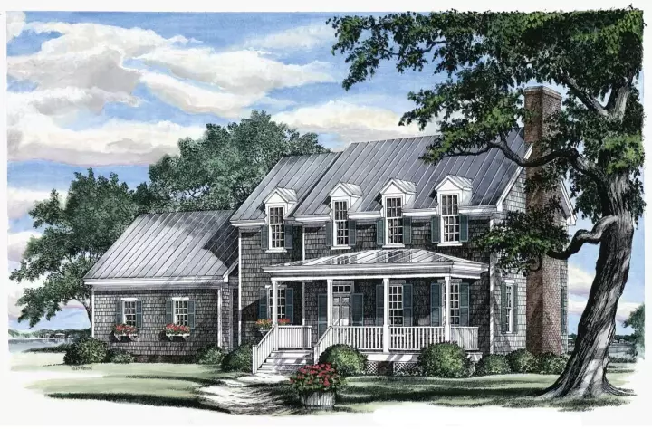 Country house plans 57-307 - front exterior, 1,936 sq ft, 3 bed, 2 bath house plans | Monster House Plans