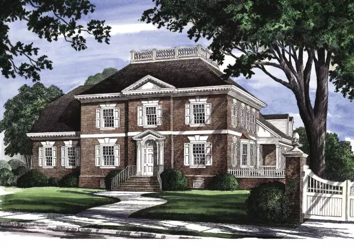 Southern house plans 57-314 - front exterior, 3,345 sq ft, 4 bed, 3 bath house plans | Monster House Plans