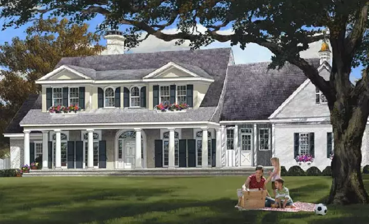 Southern house plans 57-317 - front exterior, 2,994 sq ft, 3 bed, 3 bath house plans | Monster House Plans