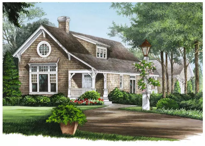 Country house plans 57-322 - front exterior, 2,125 sq ft, 3 bed, 2 bath house plans | Monster House Plans