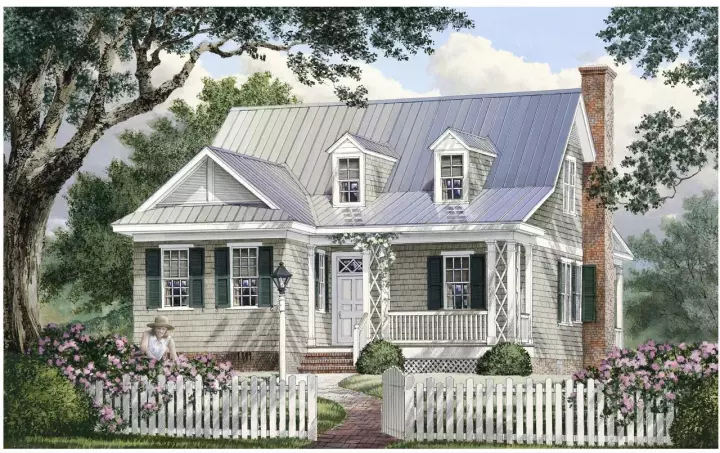 Country house plans 57-332 - front exterior, 1,985 sq ft, 4 bed, 4 bath house plans | Monster House Plans