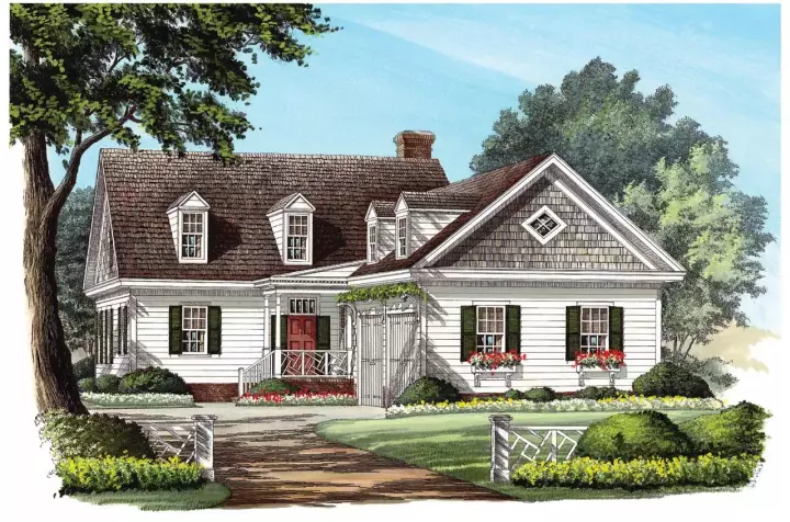 Country house plans 57-343 - front exterior, 1,866 sq ft, 3 bed, 2 bath house plans | Monster House Plans