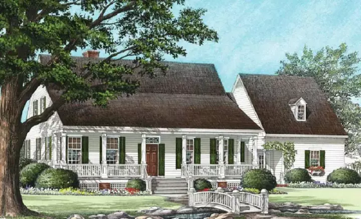 Country house plans 57-344 - front exterior, 2,258 sq ft, 3 bed, 2 bath house plans | Monster House Plans