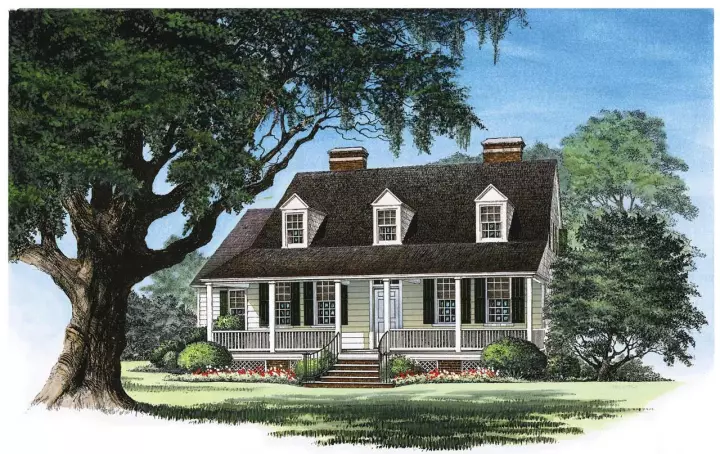 Country house plans 57-349 - front exterior, 2,500 sq ft, 3 bed, 3 bath house plans | Monster House Plans