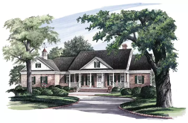 Southern house plans 57-350 - front exterior, 2,394 sq ft, 3 bed, 3 bath house plans | Monster House Plans