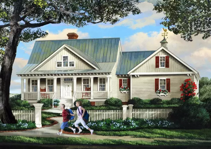 Country house plans 57-365 - front exterior, 2,278 sq ft, 4 bed, 3 bath house plans | Monster House Plans