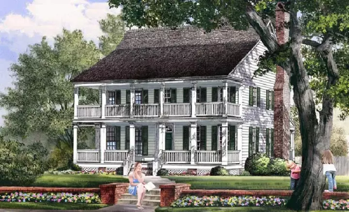 Southern house plans 57-371 - front exterior, 2,774 sq ft, 4 bed, 3 bath house plans | Monster House Plans