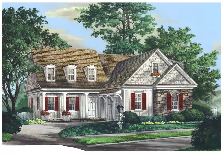 French Country house plans 57-375 - front exterior, 2,446 sq ft, 3 bed, 3 bath house plans | Monster House Plans