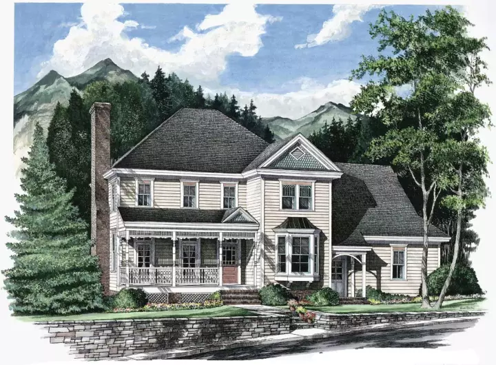 Southern house plans 57-377 - front exterior, 2,023 sq ft, 3 bed, 2 bath house plans | Monster House Plans