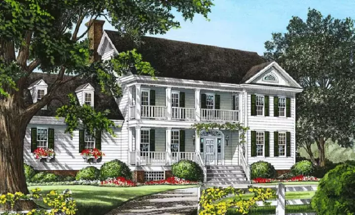 Southern house plans 57-378 - front exterior, 2,378 sq ft, 3 bed, 2 bath house plans | Monster House Plans