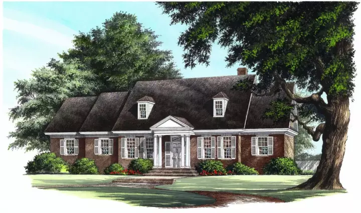 Southern house plans 57-391 - front exterior, 2,215 sq ft, 4 bed, 3 bath house plans | Monster House Plans