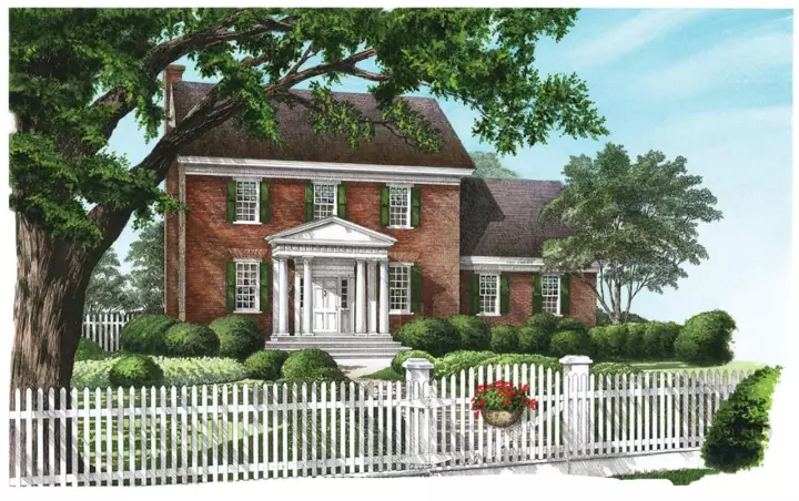 Southern Colonial house plans 57-397 - front exterior, 2,809 sq ft, 4 bed, 2 bath house plans | Monster House Plans