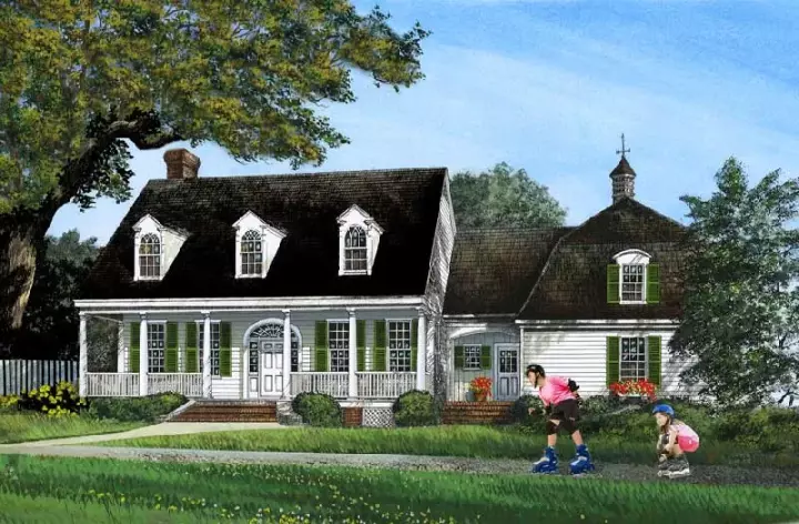 Southern house plans 57-400 - front exterior, 2,806 sq ft, 5 bed, 3 bath house plans | Monster House Plans