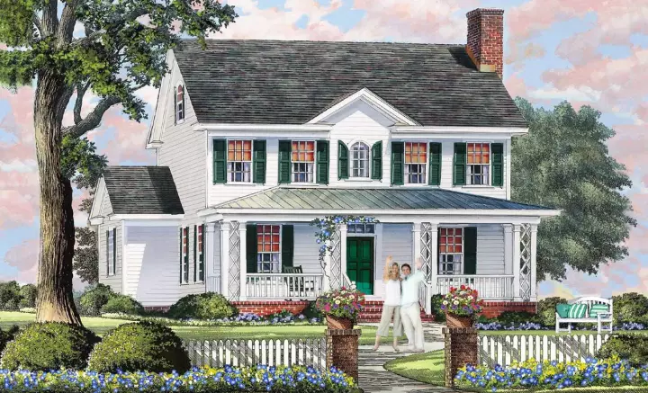 Southern house plans 57-419 - front exterior, 2,219 sq ft, 4 bed, 3 bath house plans | Monster House Plans