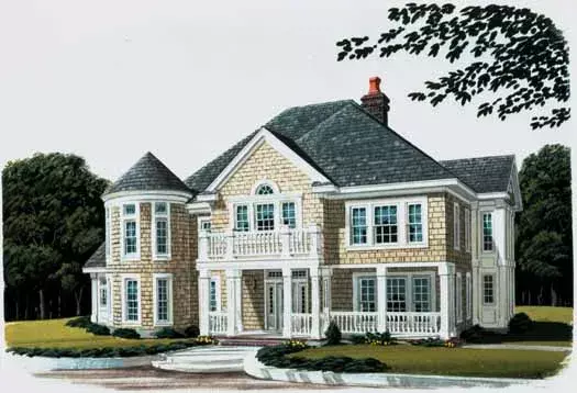 New England Colonial house plans 58-107 - front exterior, 4,021 sq ft, 4 bed, 3 bath house plans | Monster House Plans