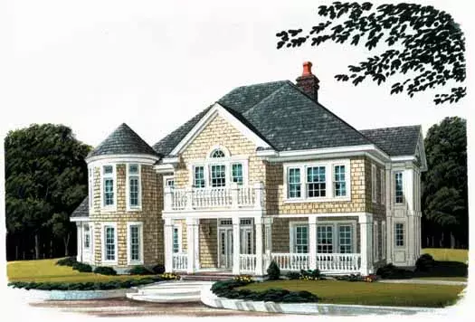 New England Colonial house plans 58-108 - front exterior, 4,021 sq ft, 4 bed, 3 bath house plans | Monster House Plans