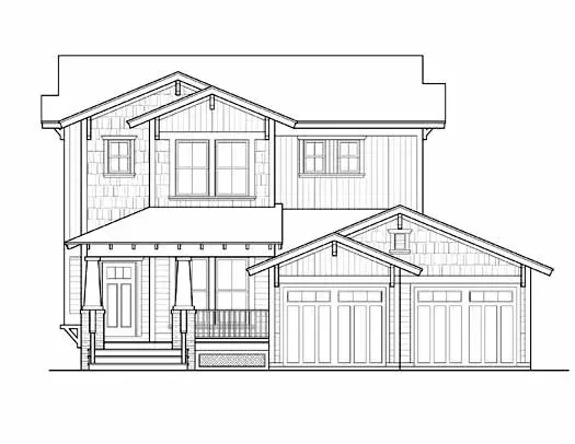 Bungalow house plans 58-109 - front exterior, 1,996 sq ft, 2 bed, 2 bath house plans | Monster House Plans