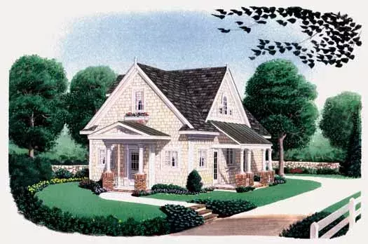 Cottage house plans 58-116 - front exterior, 1,035 sq ft, 2 bed, 2 bath house plans | Monster House Plans