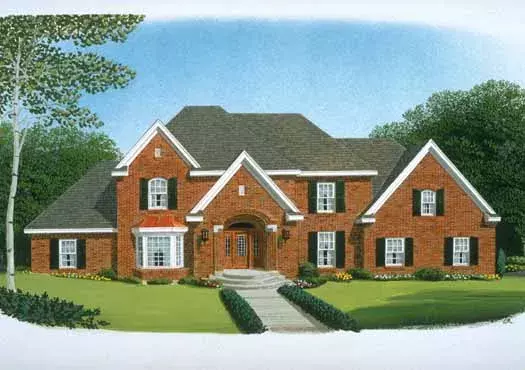 Colonial house plans 58-120 - front exterior, 4,129 sq ft, 4 bed, 4 bath house plans | Monster House Plans