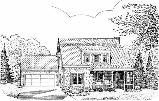 Cottage house plans 58-127 - front exterior, 1,473 sq ft, 3 bed, 2 bath house plans | Monster House Plans