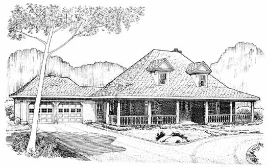Farmhouse house plans 58-128 - front exterior, 2,147 sq ft, 3 bed, 2 bath house plans | Monster House Plans