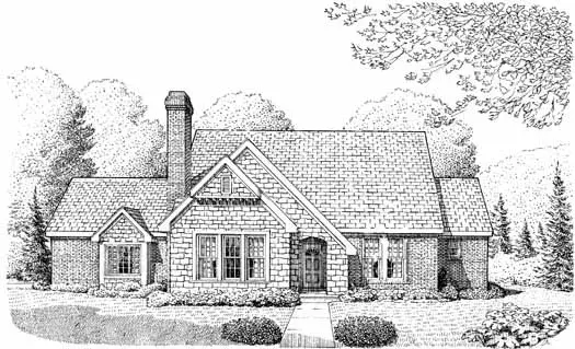 European house plans 58-138 - front exterior, 1,667 sq ft, 3 bed, 2 bath house plans | Monster House Plans