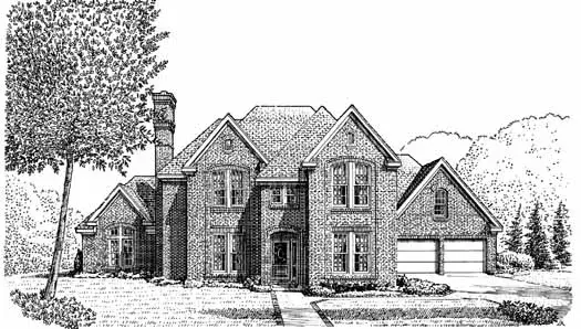 European house plans 58-159 - front exterior, 3,191 sq ft, 5 bed, 4 bath house plans | Monster House Plans