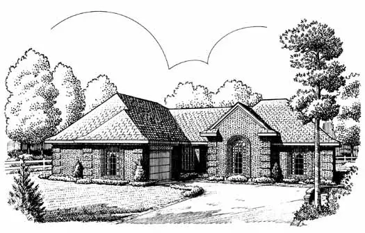 European house plans 58-160 - front exterior, 1,940 sq ft, 3 bed, 2 bath house plans | Monster House Plans
