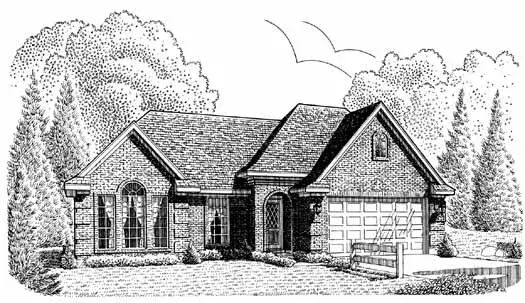 European house plans 58-166 - front exterior, 1,997 sq ft, 2 bed, 2 bath house plans | Monster House Plans