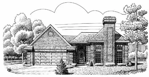 European house plans 58-180 - front exterior, 2,218 sq ft, 3 bed, 2 bath house plans | Monster House Plans