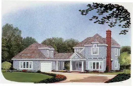 Cape Cod house plans 58-181 - front exterior, 2,883 sq ft, 3 bed, 3 bath house plans | Monster House Plans