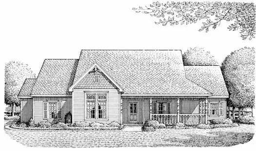 Traditional house plans 58-187 - front exterior, 2,313 sq ft, 3 bed, 2 bath house plans | Monster House Plans