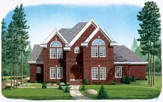 European house plans 58-190 - front exterior, 3,230 sq ft, 4 bed, 3 bath house plans | Monster House Plans